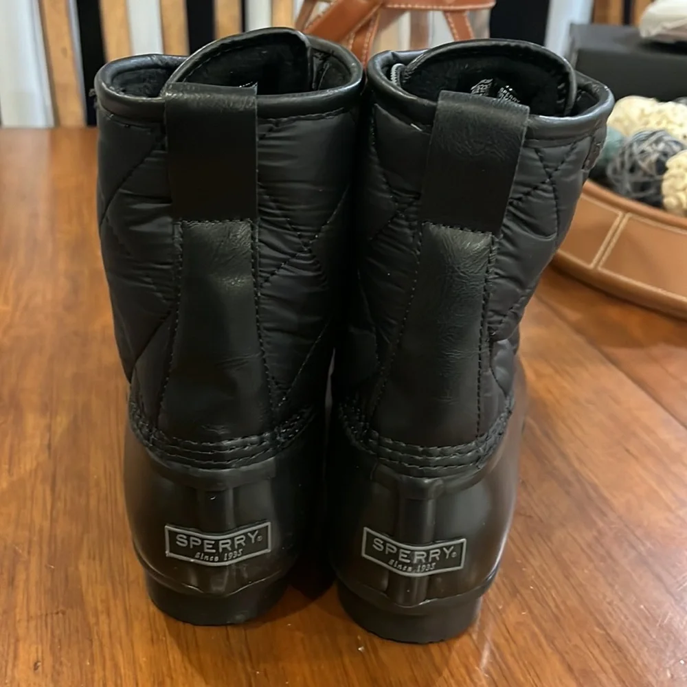 Sperry Saltwater Duck Nylon Boots black new Mens Size 10